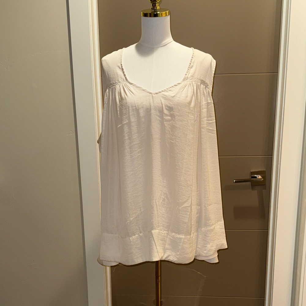 Lane Bryant Ivory Sleeveless Blouse